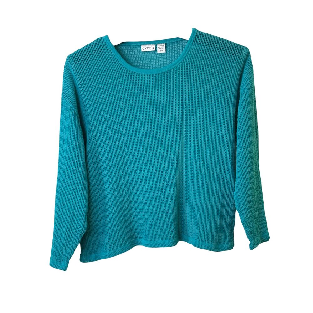 Chico’s Mesh Knit Pullover Top Size 3
